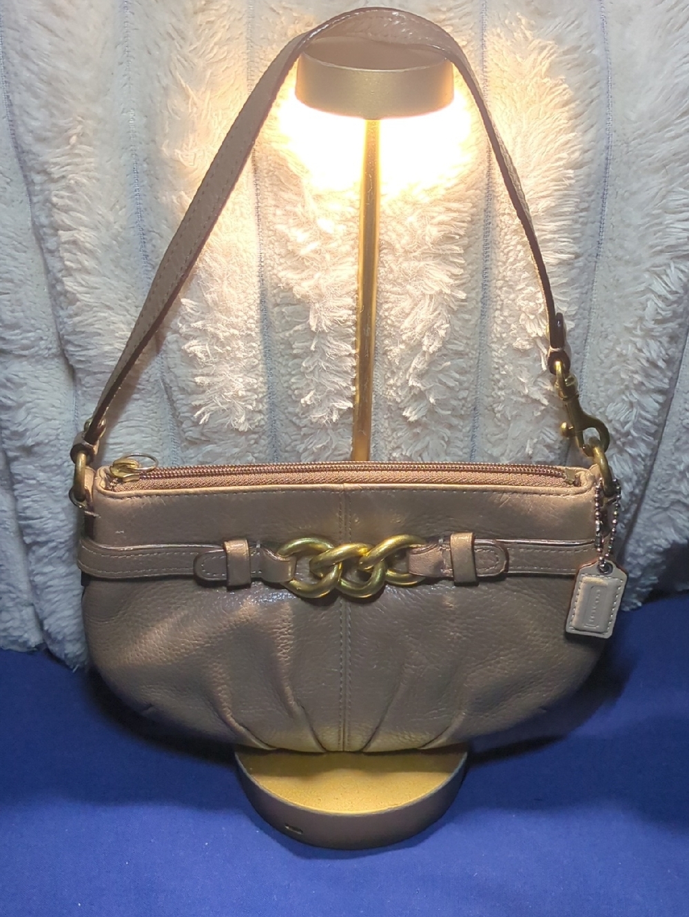 Coach Limited Edition Taupe Pebbled Leather  Wrislet /Shoulder Bag NOW ONLY $45